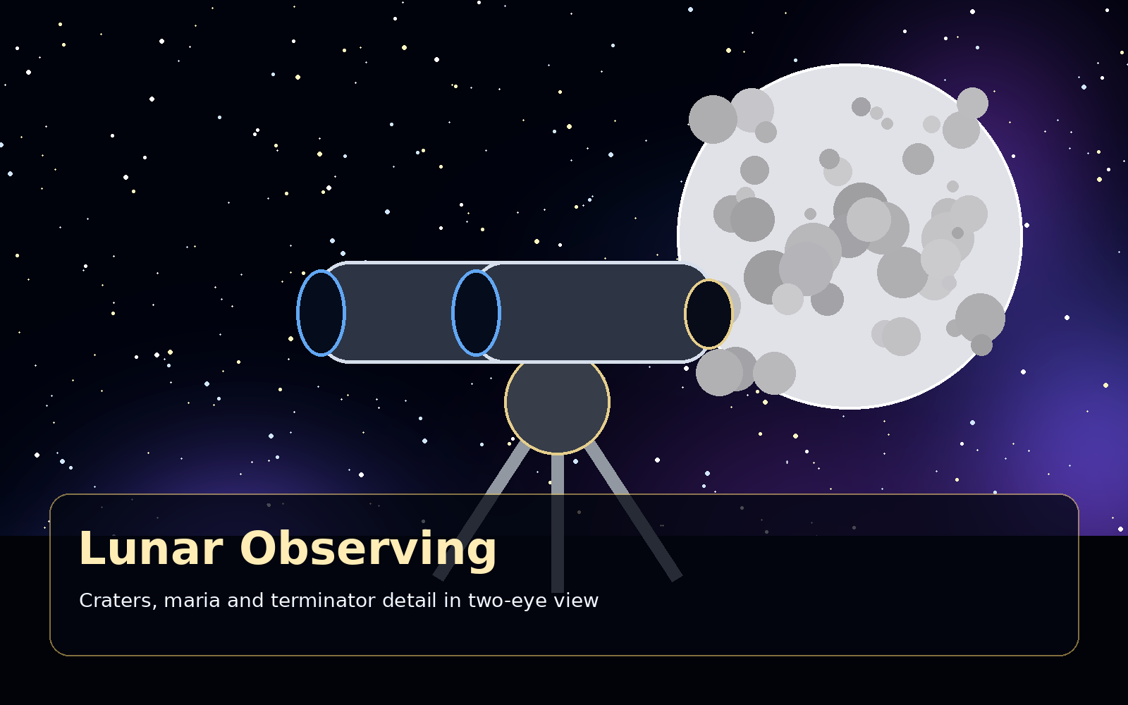 Binoscopes for Moon Observation